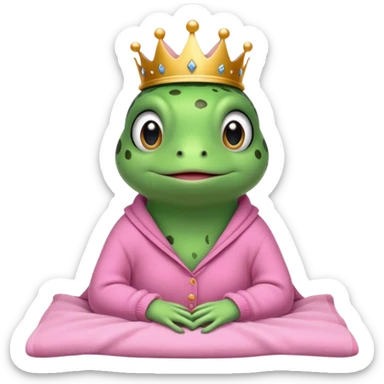 Princesse frog in her bedroom with pink sweater sticker