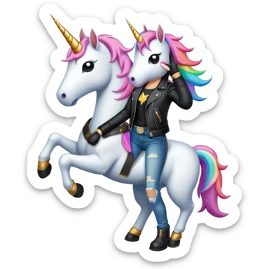 Unicorn in a baddie outfit  sticker