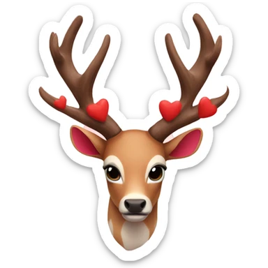 Venado con corazones  sticker