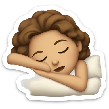 Lady with brown hair sleeping  sticker