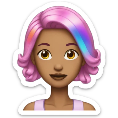 Posh-Girl-with-raibow-hair sticker