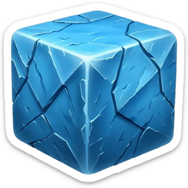 american-blue-intricate-stone-age-rocky-cube-shaped sticker