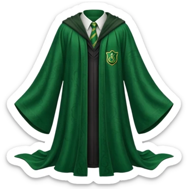 Hogwarts robe in slytherin farbe sticker