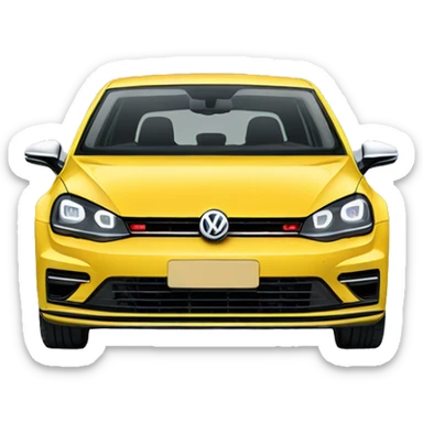 Volkswagen Golf with horns on the hood sticker