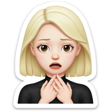 Girl pretending to choke herself  sticker