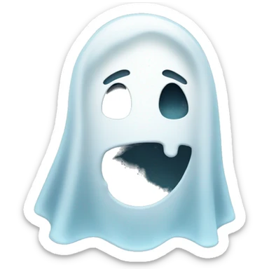 A face with a ghost emerging from it sticker
