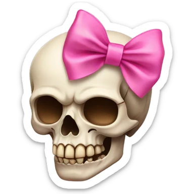 Skull with a pink bow sticker