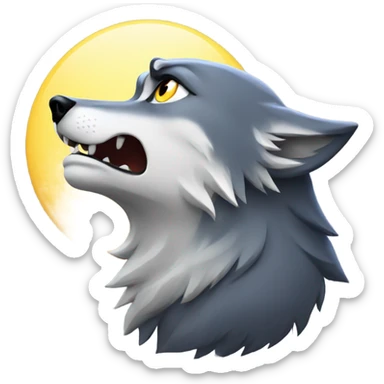 Wolf howling at moon sticker