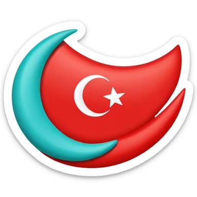 Turkuaz renginde türk bayrağı yapar mısın. Bayrak. I want to flag. 🇹🇷 Like this but turquoise  sticker
