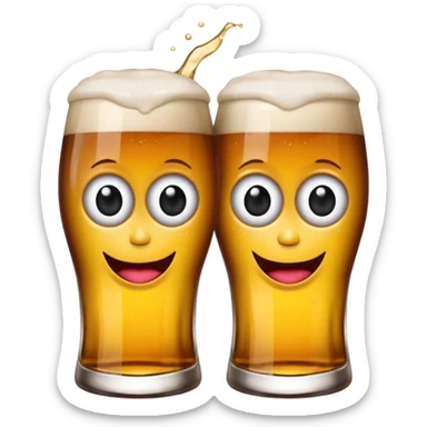 cervezas con ojos y bocas bebiendo alcohol con amigas cervezas sticker