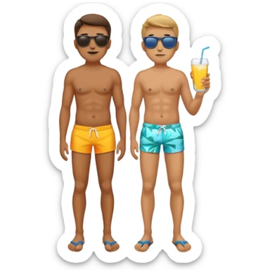 man fullbody with sunglasses and beachwear sticker