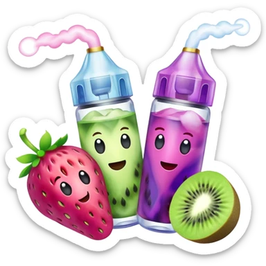 dubbel duo vape, pink, grape ice and strawberry kiwi sticker