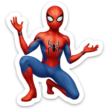 Spider-Man kneeling and giving praise to God sticker
