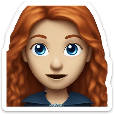 Redhead vampire long hair blue eyes  sticker