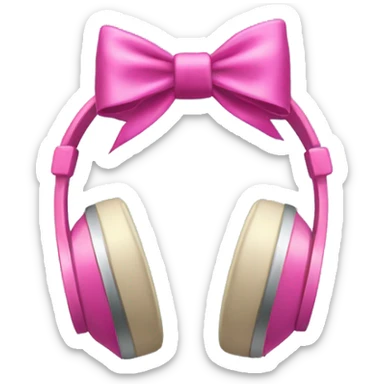 Headphones with coquette bows sticker