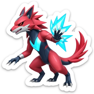 Futuristic Modern Zeraora-Palkia-Zoroark-fusion sticker