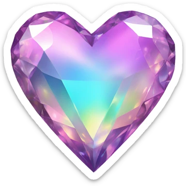 Crystal Iridescent Heart sticker