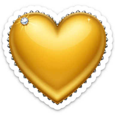 a golden heart studded with diamonds sticker