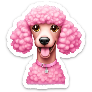 A pink poodle sticker