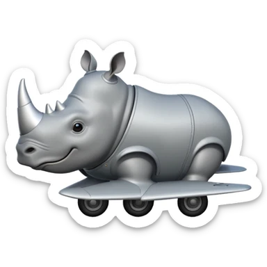 Rhino in airplane  sticker