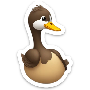 Pato con cuerpo humano animado sticker