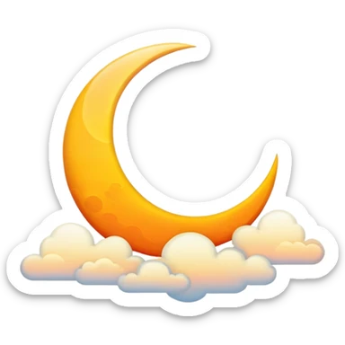 Moon crescent shaped sunrise sticker