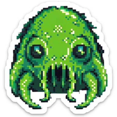 classic green blob slime monster sticker