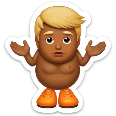 Poop with large feet colored orange with Donald Trump’s hair sticker