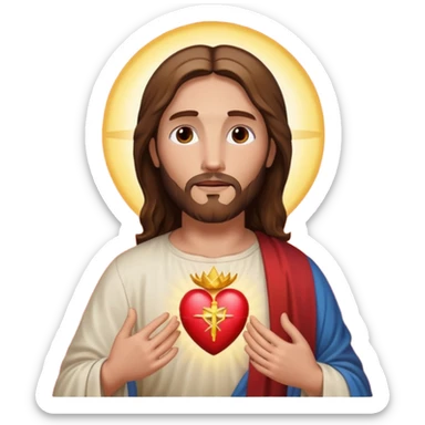 Jesus with sacred heart sticker