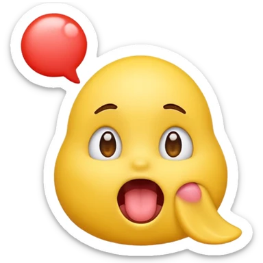 Little emoji character sticking tounge out while looking up sticker