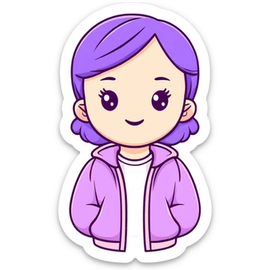 lilac pastel cute girl sticker