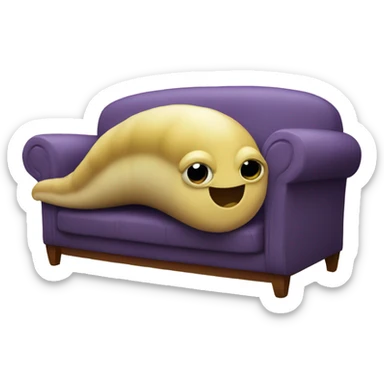 Slug sitting on couch  sticker
