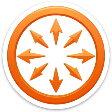 diagram of circle expanding outward with arrows sticker