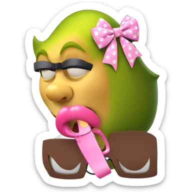 pink bow and glasses display sticker