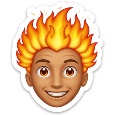 smile with the fire brain sticker