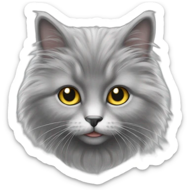 Light and dark grey cat angora sticker