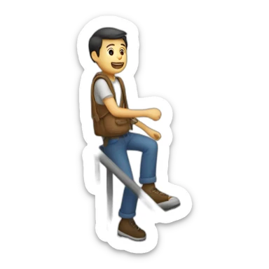 Hombre subiendo escalera sticker