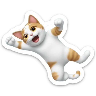 Cat doing a backflip in a plane sticker