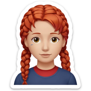 Red French frize emoji: NO FACE sticker