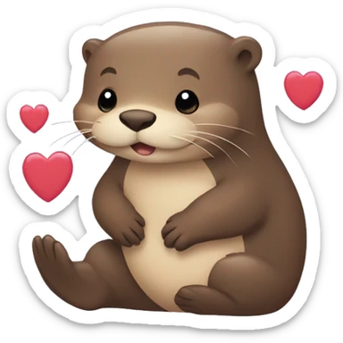 otter-in-love-with-hearts-around sticker