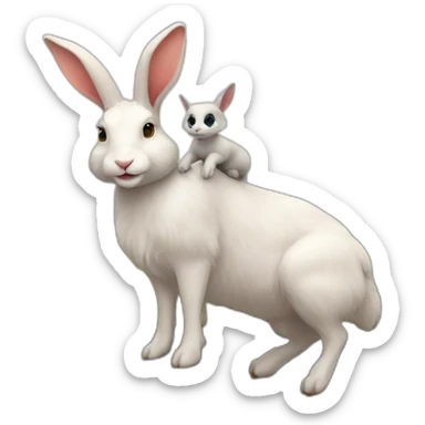 bunny on top of a mountain with a goat sticker