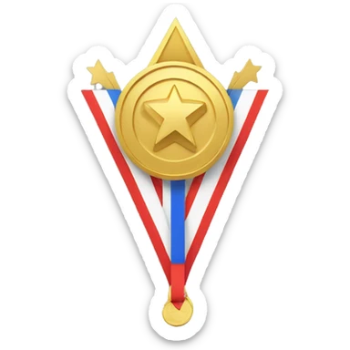 gold medal but look like a flght dart sticker