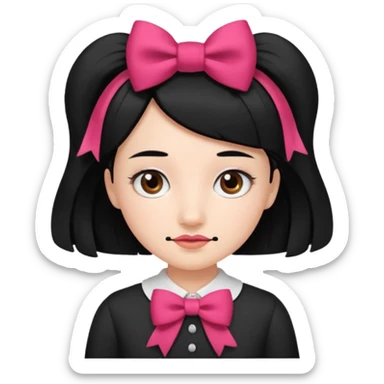Adolf Hitler Like a girl hair with a bow  That he has black hair and a small mustache like Hitler  sticker