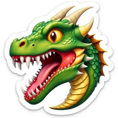 Freaky dragon with tongue out sticker