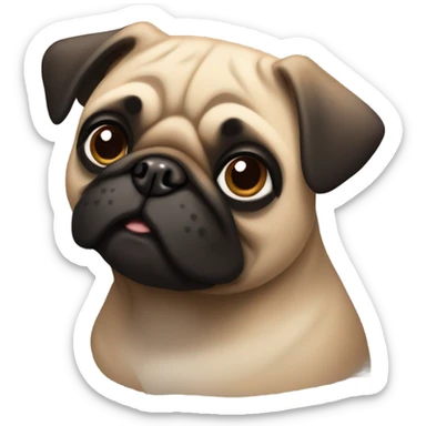 black and brown pug sticker