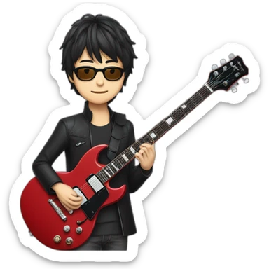 shintaro sakamoto with Gibson sg guitar sticker