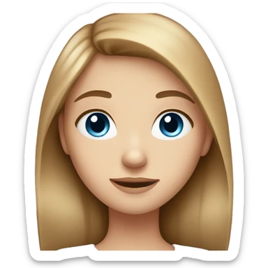 girl with light brown hair and blue eyes  sticker