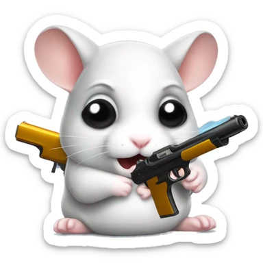 Cool hamster with gun sticker
