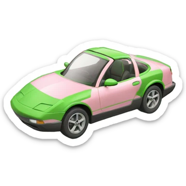 Soucoupe volante rose et verte sticker
