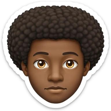 Back of head African Male Short afro sticker